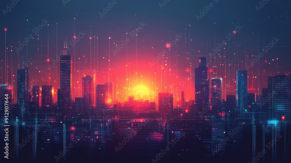 Background of a futuristic smart city Background of a futuristic smart city