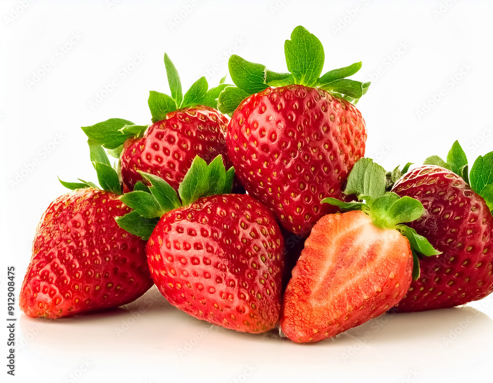 Fresh and Juicy Strawberries on a White Background Stock Image Fresh and Juicy Strawberries on a White Background Stock Image