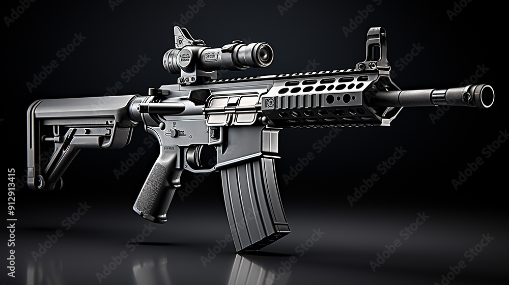 3d photo of modern gun, generative ai 3d photo of modern gun, generative ai
