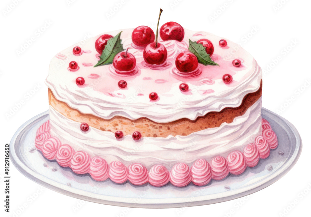 PNG Cake dessert cream food, digital paint illustration. AI generated image PNG Cake dessert cream food, digital paint illustration. AI generated image