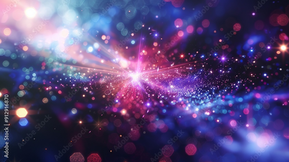Fototapeta premium Colorful abstract lights and bokeh in a cosmic setting