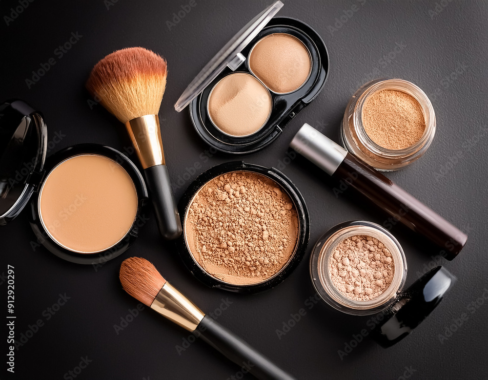 Complete Cosmetic Set Compact & Loose Face Powder Bronzed Pearls Concealer Complete Cosmetic Set Compact & Loose Face Powder Bronzed Pearls Concealer