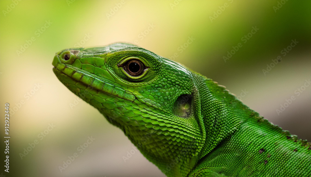 Green lizard. Animal and zoo concept. Exotic creature. Green lizard. Animal and zoo concept. Exotic creature.