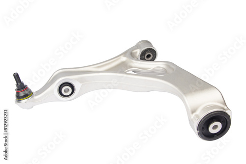 new suspension arm of a vehicle on a white background. New suspension lower control arm of a vehicle, isolated on white background