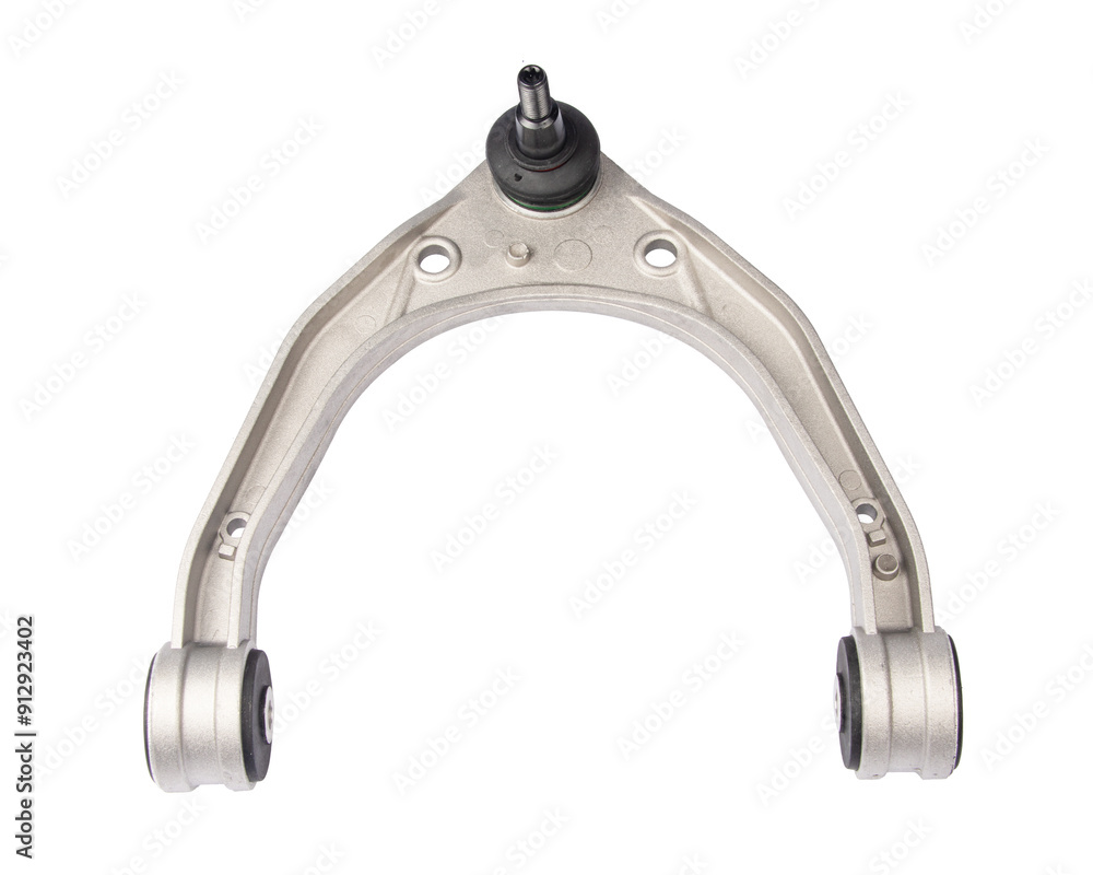 new suspension arm of a vehicle on a white background. New suspension lower control arm of a vehicle, isolated on white background new suspension arm of a vehicle on a white background. New suspension lower control arm of a vehicle, isolated on white background