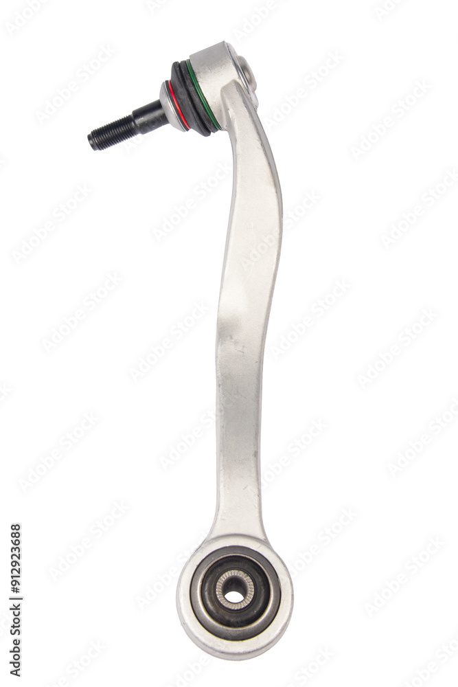 new suspension arm of a vehicle on a white background. New suspension lower control arm of a vehicle, isolated on white background new suspension arm of a vehicle on a white background. New suspension lower control arm of a vehicle, isolated on white background