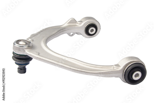 new suspension arm of a vehicle on a white background. New suspension lower control arm of a vehicle, isolated on white background