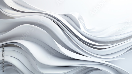 White abstract wave background modern minimal elegant futuristic design smooth flowing curves dynamic shape art graphic illustration wallpaper business template branding backdrop