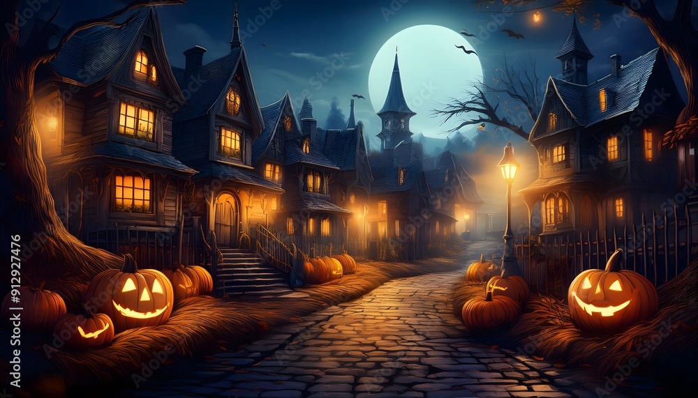 Halloween Night in a Haunted Village Halloween Night in a Haunted Village