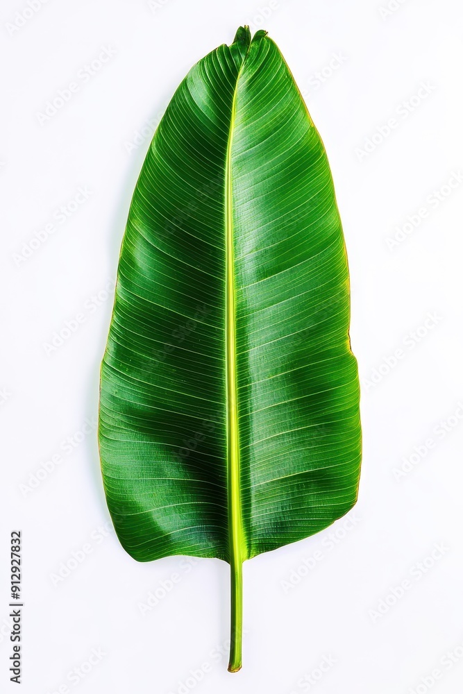 Fototapeta premium Green banana leaf isolated 