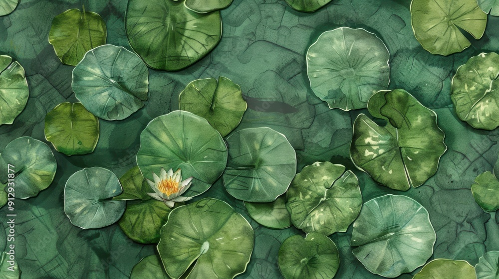 A serene scene of water lilies and large green lily pads floating on the water, evoking tranquility and natural beauty. A serene scene of water lilies and large green lily pads floating on the water, evoking tranquility and natural beauty.