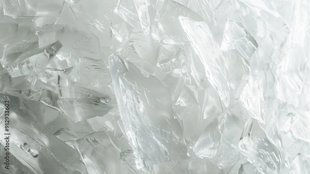 Clear crystal-like ice shards neatly stacked together Clear crystal-like ice shards neatly stacked together