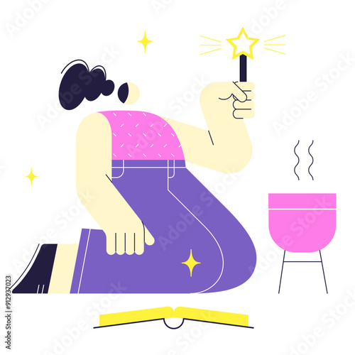 Woman practicing magic