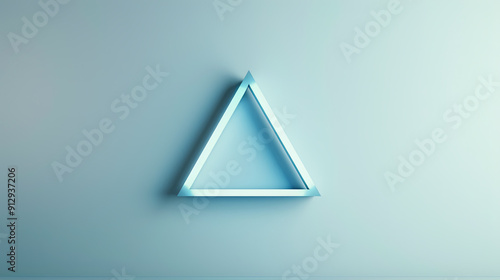 A blue triangle shape on blue background minimalist design concept space for text abstract background wallpaper business backdrop banner template mock up