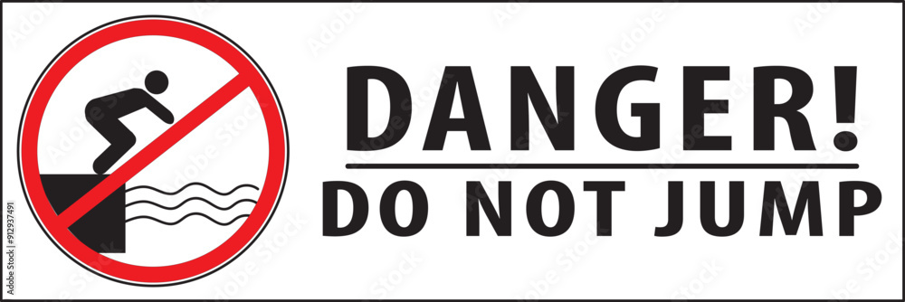 Danger do not jump fall hazard may occur sign vector.eps Danger do not jump fall hazard may occur sign vector.eps