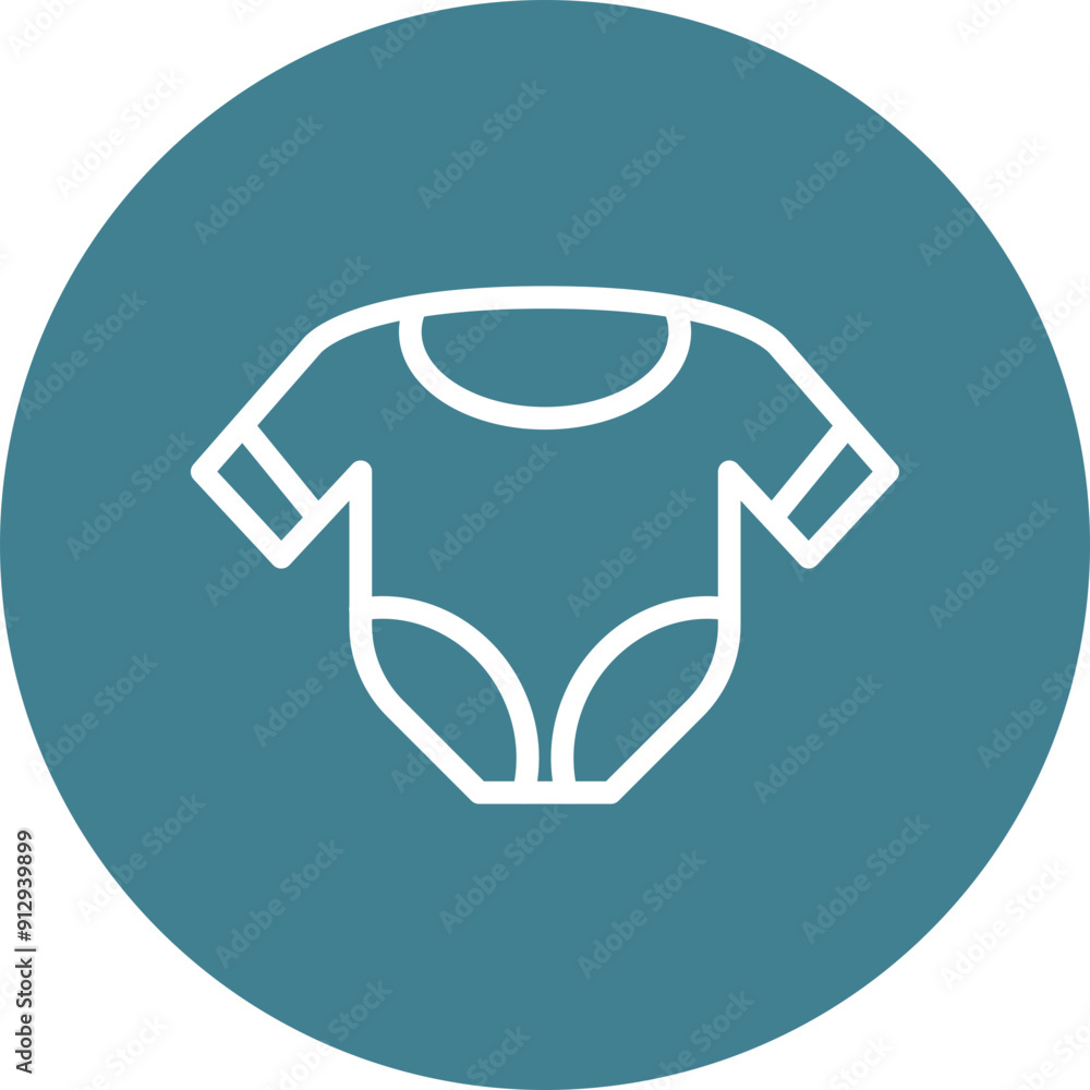 Fototapeta premium Baby Clothes Vector Line White Circles Multicolors