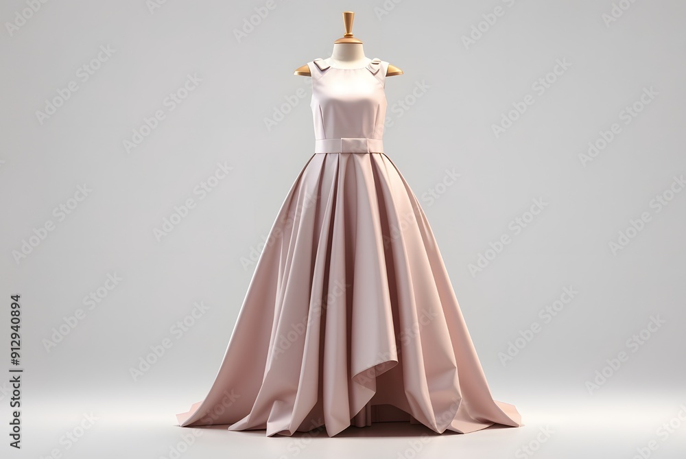 Beautiful and elegant evening dress on a white background Beautiful and elegant evening dress on a white background