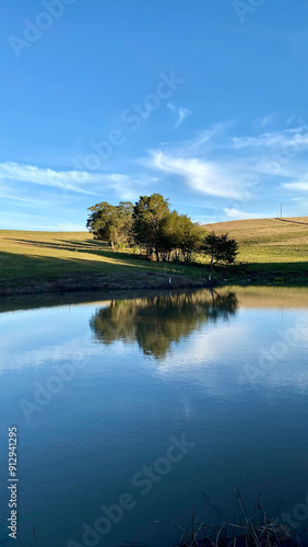 sunset over the river