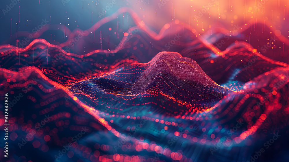 Abstract digital landscape futuristic technology big data analytics ...