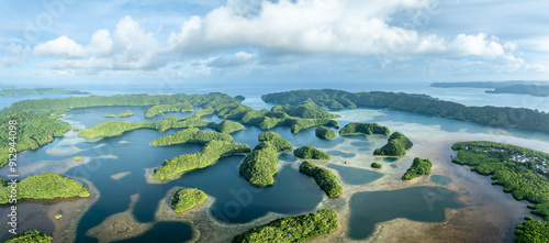 Konstfotografi Aerial panorama of Nikko bay, Koror Island, Palau