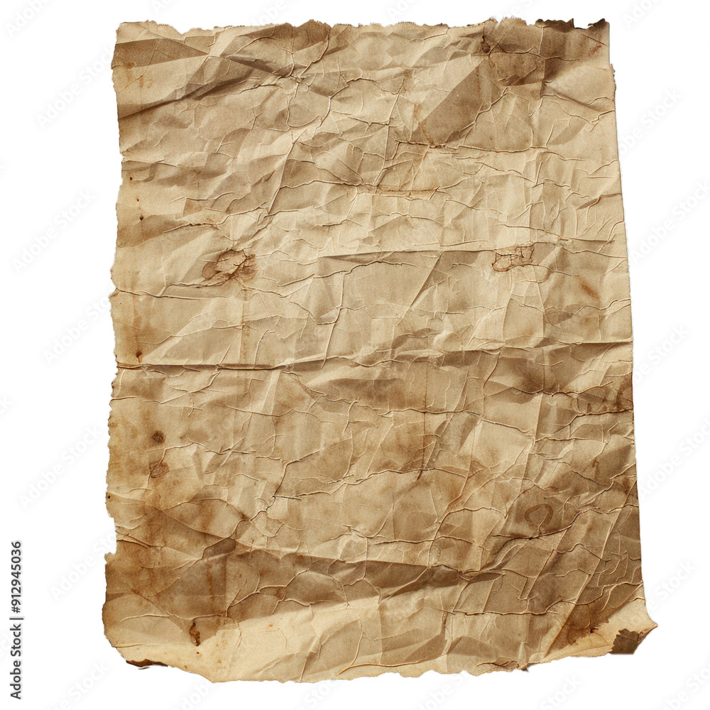 Stained crumpled paper texture is revealing an old blank surface with copy space Stained crumpled paper texture is revealing an old blank surface with copy space
