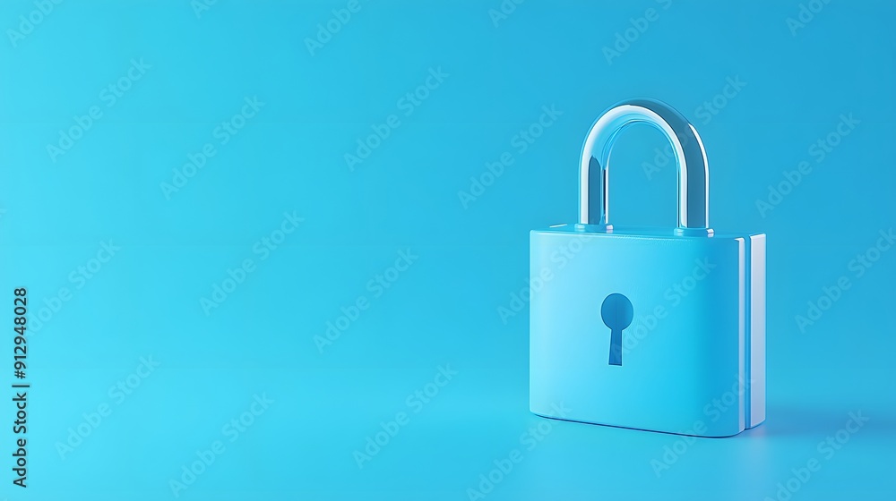 A blue padlock on a clean blue background symbolizes security and protection. Ideal for concepts related to safety and data security. A blue padlock on a clean blue background symbolizes security and protection. Ideal for concepts related to safety and data security.