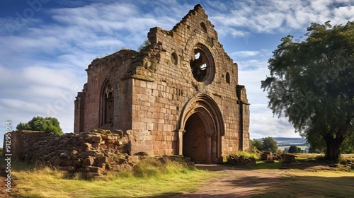 Empty grounds of medieval church in disuse