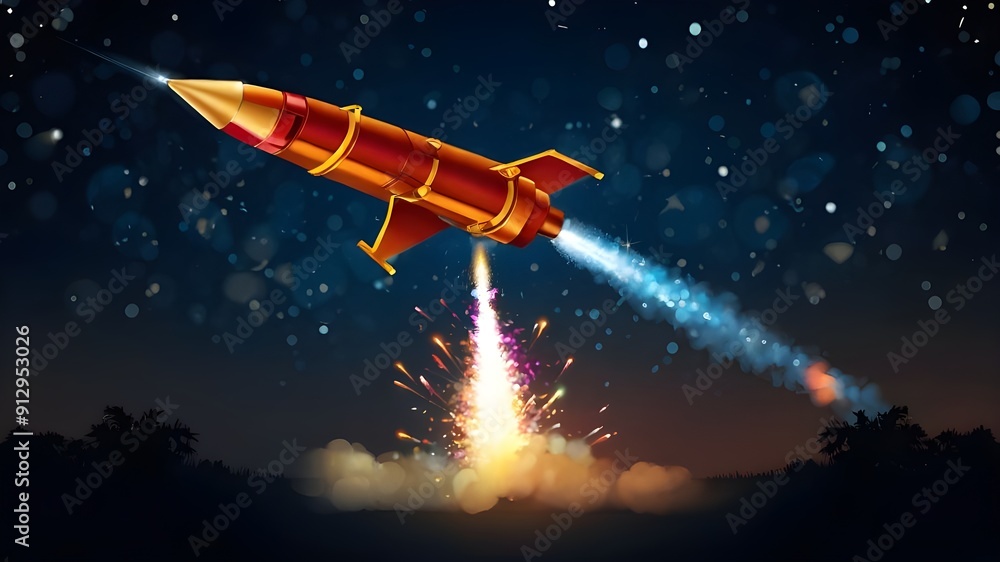 Obraz premium rocket on the moon