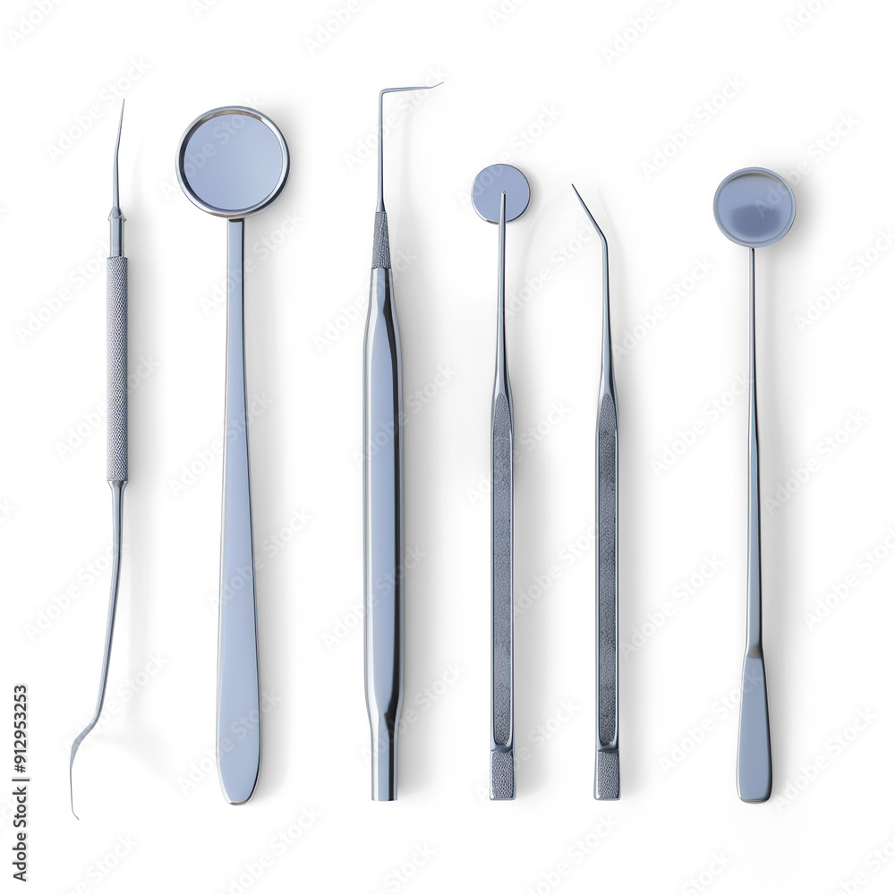 Set of dental tools isolated on a transparent background Set of dental tools isolated on a transparent background