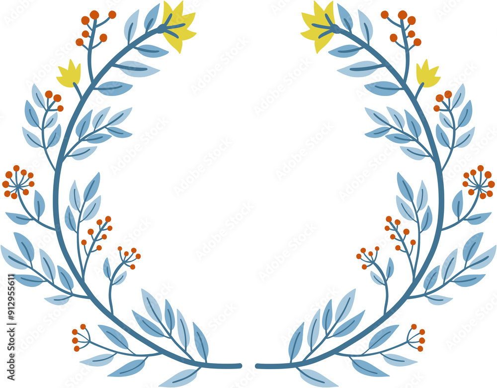 Wreath of floral and flower illustration. Wreath of floral and flower illustration.