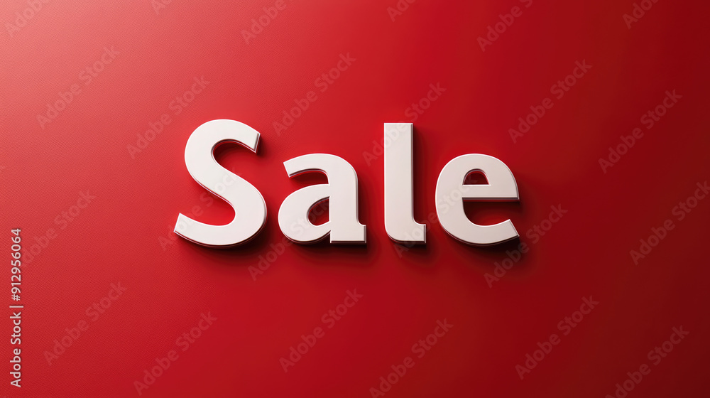 Promotional Sale Sign set against a striking Bold Red Background Promotional Sale Sign set against a striking Bold Red Background
