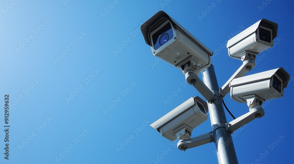 Against the backdrop of a clear blue sky, your security camera system stands out from its surroundings, providing complete protection. Against the backdrop of a clear blue sky, your security camera system stands out from its surroundings, providing complete protection.