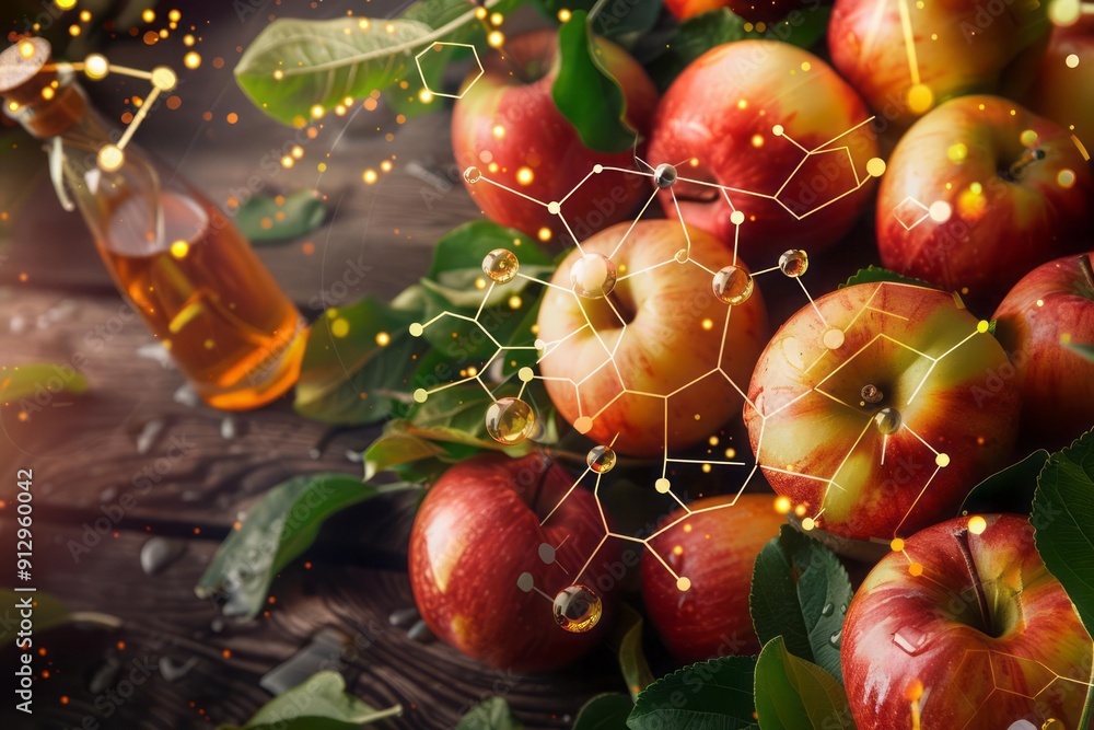 Apple cider vinegar molecules, acidity and promoting digestion, science