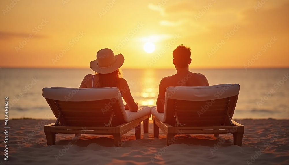 Obraz premium couple watching sunset