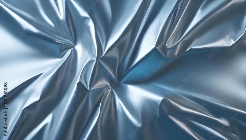 Fototapeta premium Blue texture, background of plastic packaging foil, cellophane