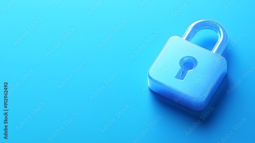 Blue padlock on a blue background symbolizing security, protection, and safety. Perfect for online security, data protection, and privacy concepts. Blue padlock on a blue background symbolizing security, protection, and safety. Perfect for online security, data protection, and privacy concepts.