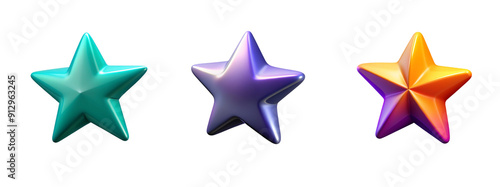 Bright Shining Star on Transparent Background