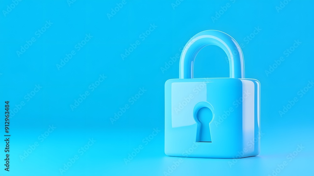Blue padlock on a solid blue background, symbolizing security, protection, and privacy. Perfect for business, technology, and safety concepts. Blue padlock on a solid blue background, symbolizing security, protection, and privacy. Perfect for business, technology, and safety concepts.