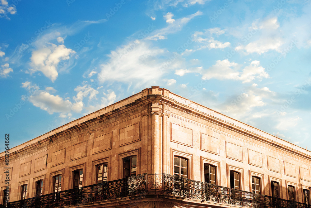 Symmetrical Corner of Beautiful Building in Mexico Symmetrical Corner of Beautiful Building in Mexico
