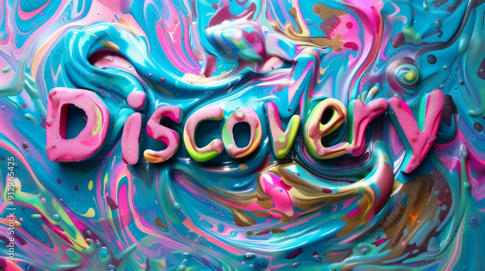 Obraz premium Holo Slime Innovation and breakthrough concept art poster.