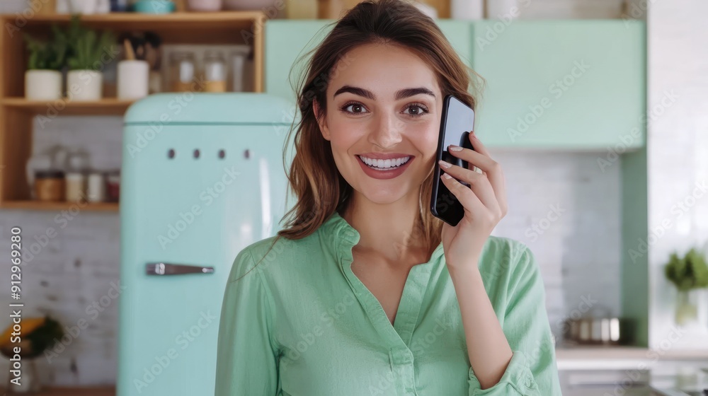 Smiling Woman on Phone Call Smiling Woman on Phone Call