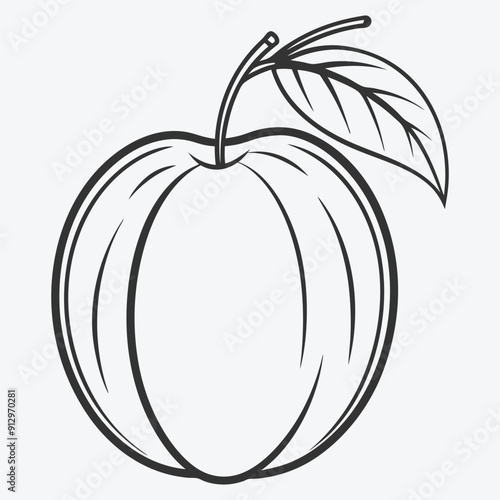 Elegant Plum Line Art Collection