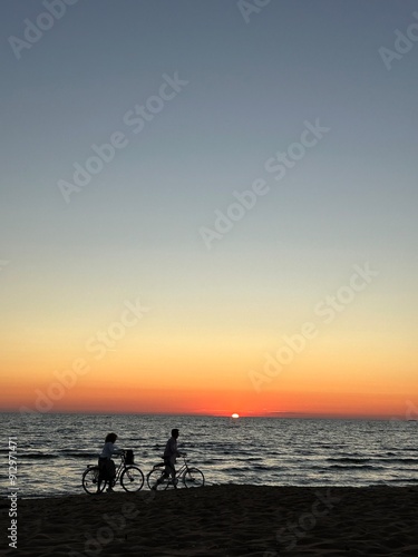 Sunset at the beach while biking home