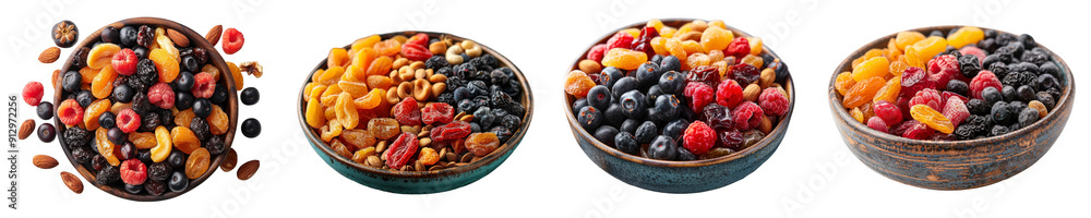 Dry fruits on bowl on transparent background Dry fruits on bowl on transparent background