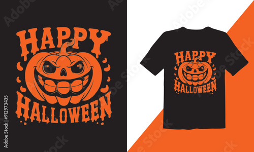 Happy Halloween t-shirt design template. This t-shirt is designed for Halloween lovers. 
