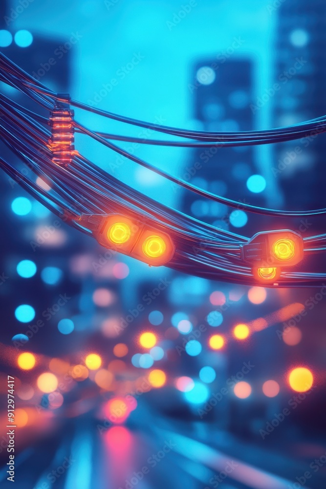 Obraz premium Electrical wires flexible network 