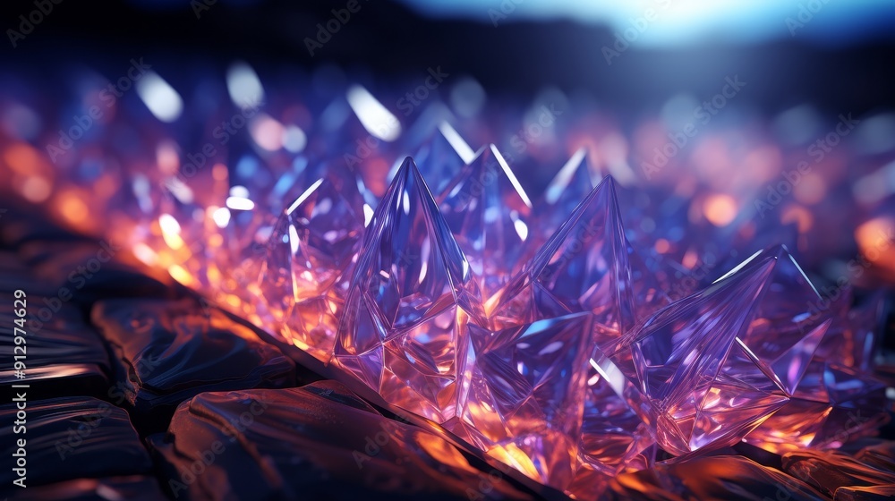 Spectacular crystal formations in vibrant light. Spectacular crystal formations in vibrant light.