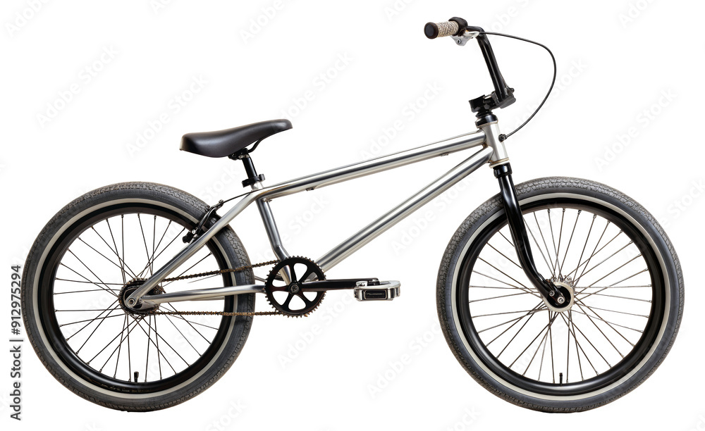 BMX bike with black handlebars and tires isolated on transparent background BMX bike with black handlebars and tires isolated on transparent background