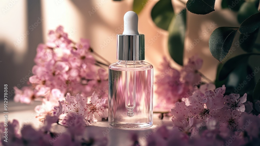 Serum in glass dropper bottle for skin hydration Serum in glass dropper bottle for skin hydration