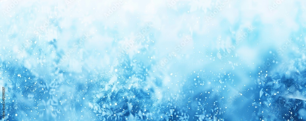 Abstract Blue Winter Snowfall Background, digital art, blue, bokeh, snow, winter